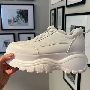 White platform sneakers